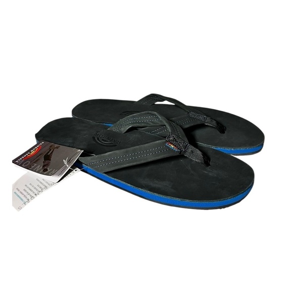 🌈NEW w.tag Rainbow Single Layer Premier Leather Sandal w Blue 1" Midsole  XXXL - Picture 2 of 11